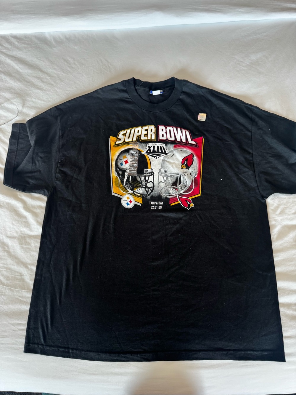 Reebok Black Super Bowl XLIII Steelers vs Cardinals Graphic Tee